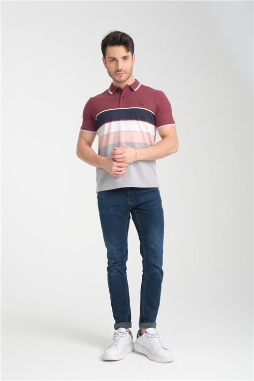 Wholesale Men Burgundy Polo T-shirt