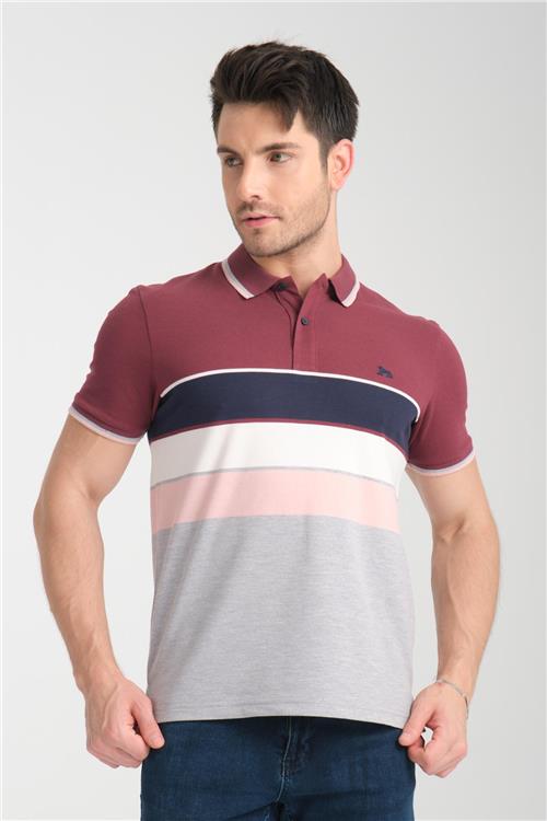 Wholesale Men Burgundy Polo T-shirt