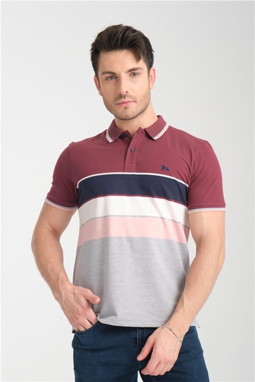 Wholesale Men Burgundy Polo T-shirt