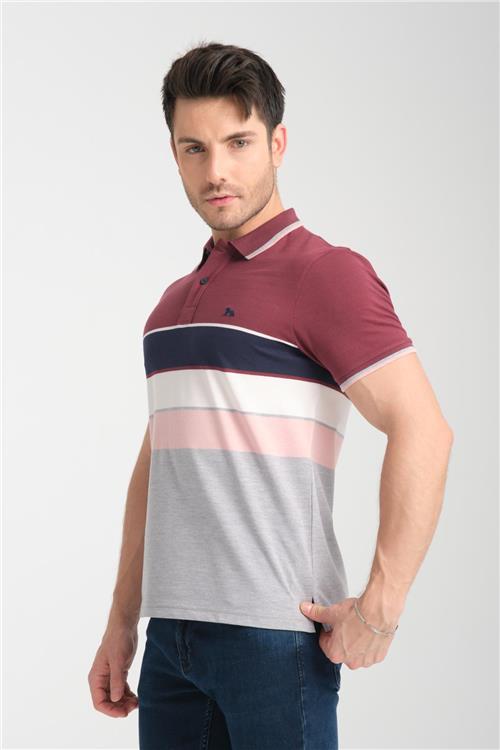 Wholesale Men Burgundy Polo T-shirt