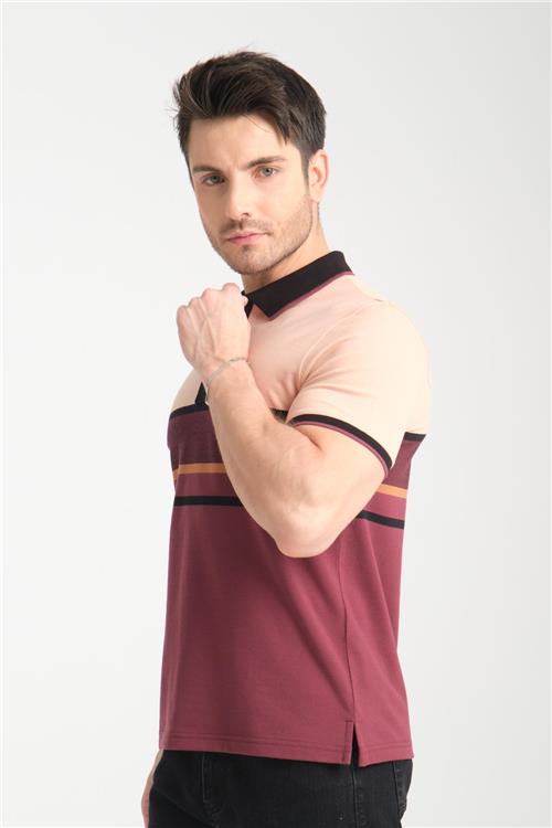 Wholesale Men Burgundy  T-shirt