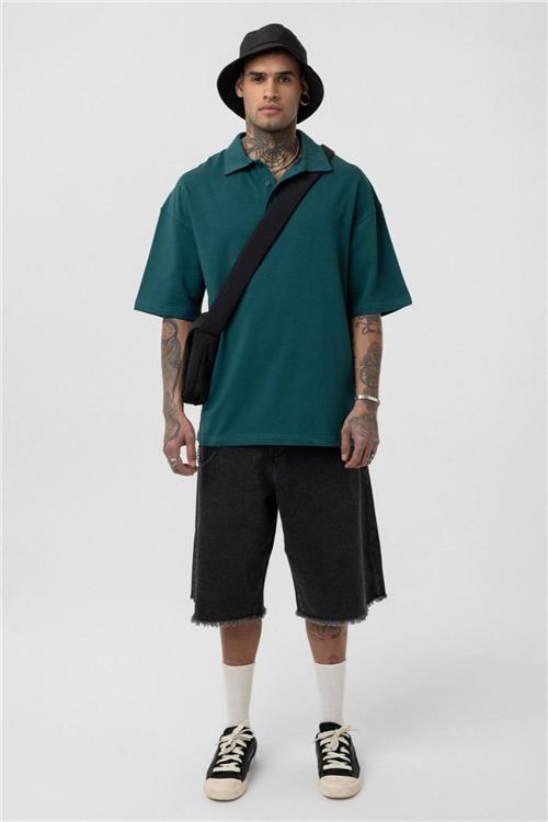Wholesale Men Emerald Green Oversize T-shirt
