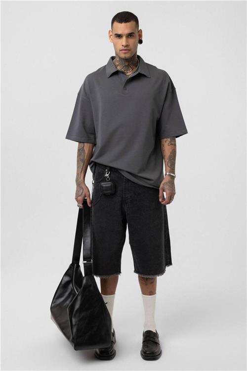 Wholesale Men Gray Oversize T-shirt