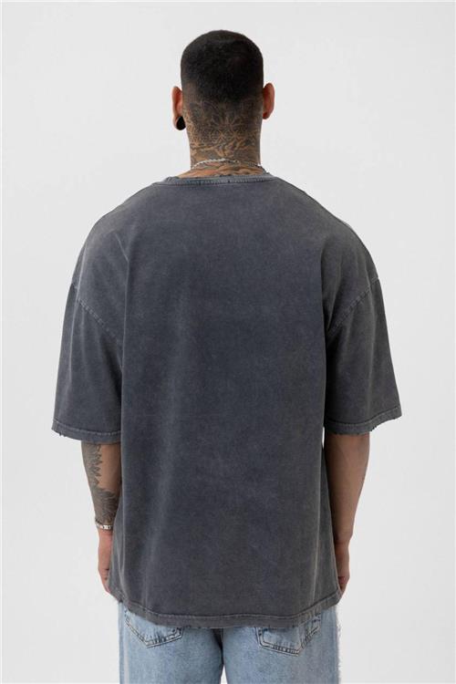 Wholesale Men Gray Washed Oversize T-shirt