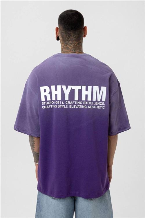 Wholesale Men Purple Washed Oversize T-shirt
