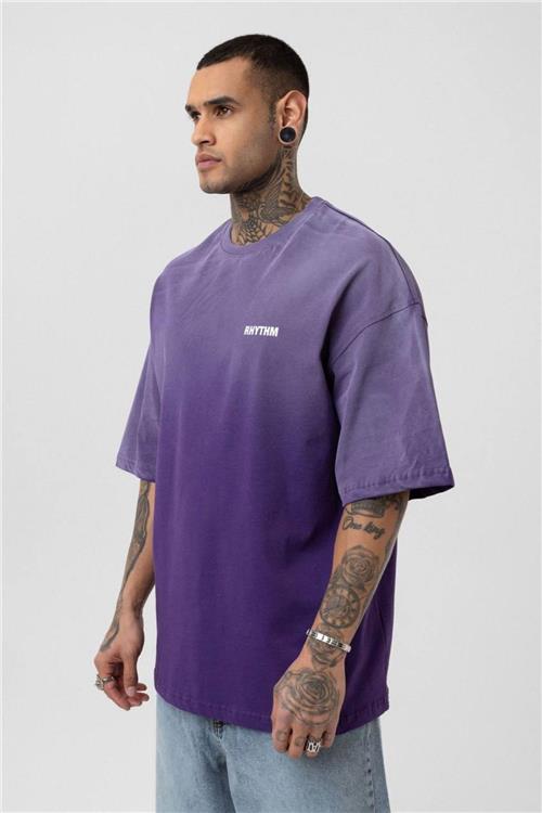 Wholesale Men Purple Washed Oversize T-shirt