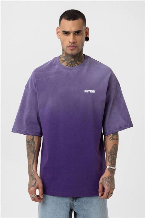 Wholesale Men Purple Washed Oversize T-shirt