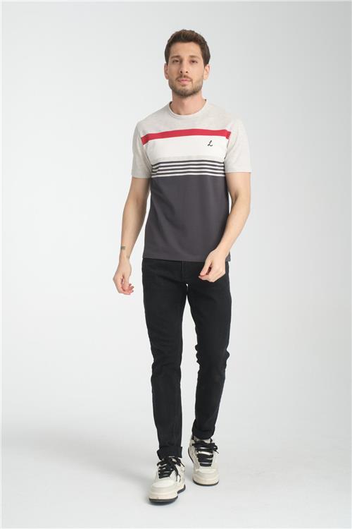 Wholesale Men Smoke Gray T-shirt