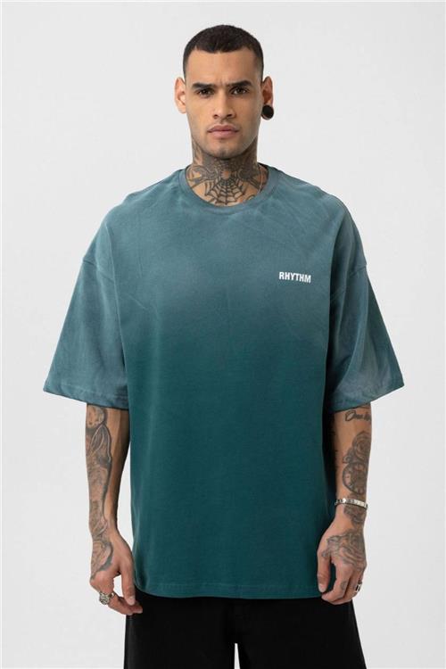 Wholesale Men Turquoise Washed Oversize T-shirt