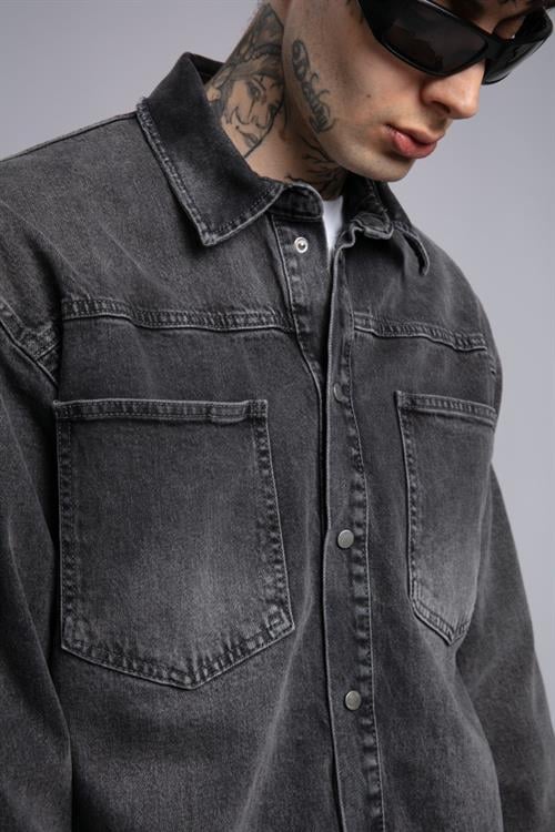 Wholesale Mens Anthracite Jean Shirt