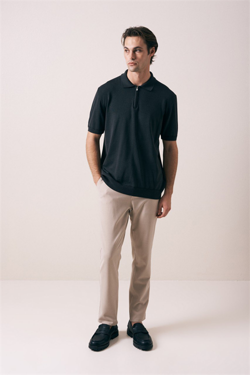 Wholesale Mens Anthracite Knit Polo Shirt