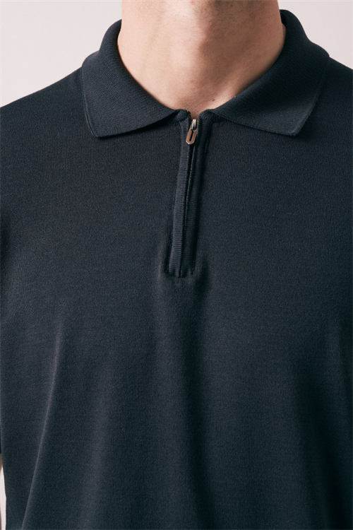 Wholesale Mens Anthracite Knit Polo Shirt