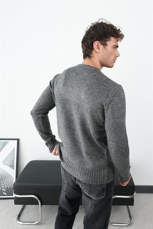 Wholesale Mens Anthracite Knit Sweater