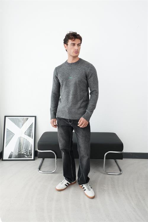 Wholesale Mens Anthracite Knit Sweater