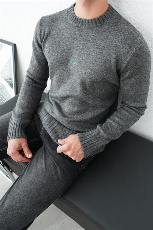 Wholesale Mens Anthracite Knit Sweater
