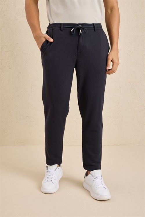 Wholesale Mens Anthracite Regular Fit Pique Fabric Trousers