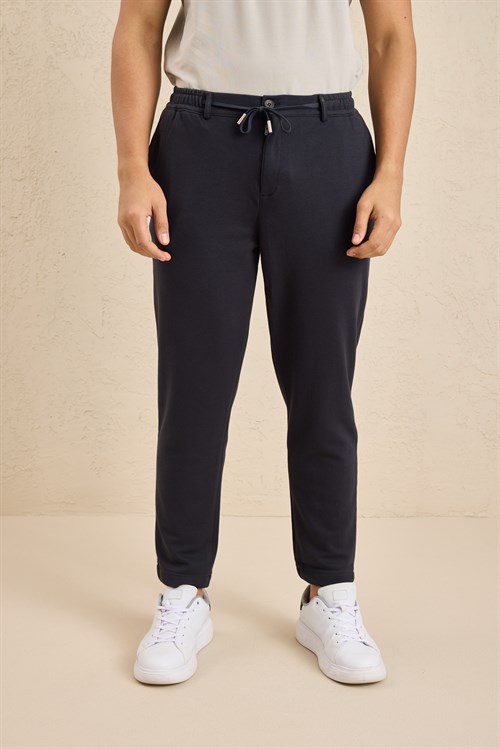 Wholesale Mens Anthracite Regular Fit Pique Fabric Trousers