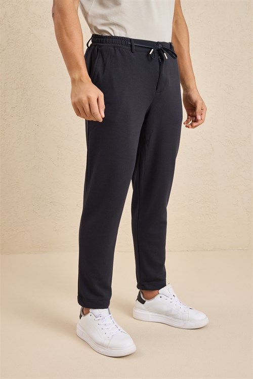 Wholesale Mens Anthracite Regular Fit Pique Fabric Trousers