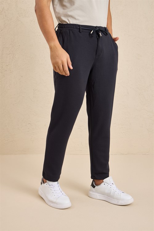 Wholesale Mens Anthracite Regular Fit Pique Fabric Trousers