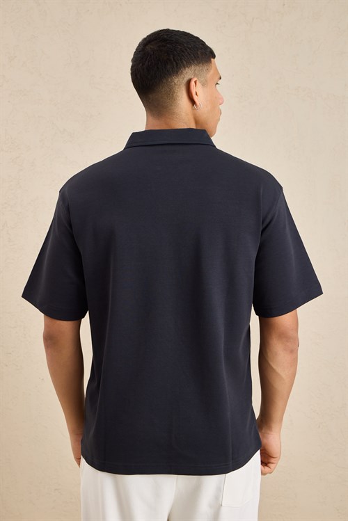 Wholesale Mens Anthracite Relax Fit Interlock Polo Shirt
