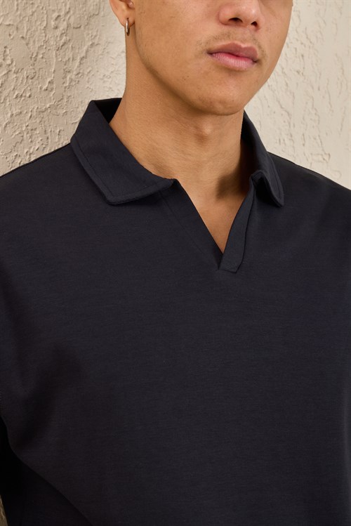Wholesale Mens Anthracite Relax Fit Interlock Polo Shirt