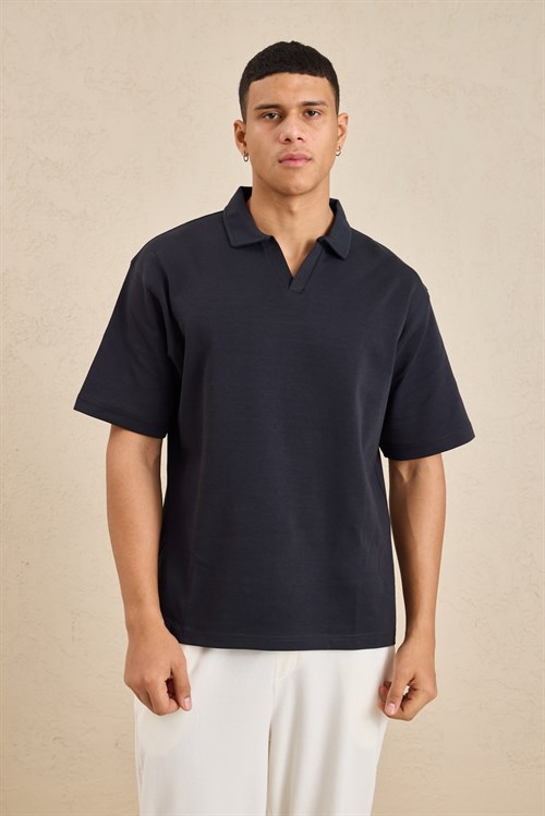 Wholesale Mens Anthracite Relax Fit Interlock Polo Shirt
