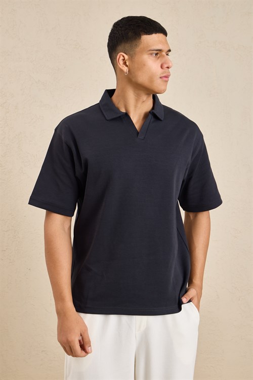 Wholesale Mens Anthracite Relax Fit Interlock Polo Shirt