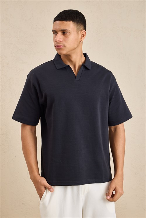 Wholesale Mens Anthracite Relax Fit Interlock Polo Shirt