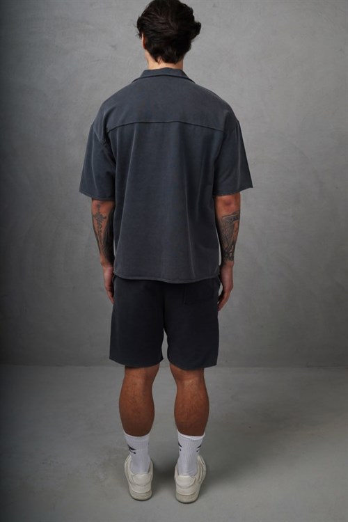 Wholesale Mens Anthracite Shirt and Shorts Set