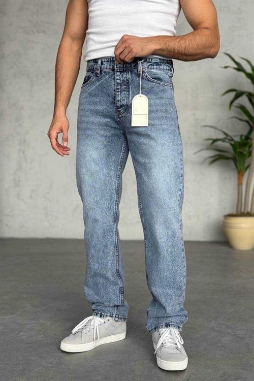 Wholesale Mens Aqua Blue Baggy Jeans
