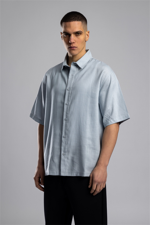 Wholesale Mens Baby Blue Embroidered Shirt