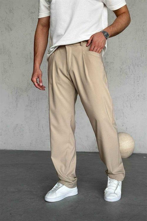 Wholesale Mens Beige Baggy Pants