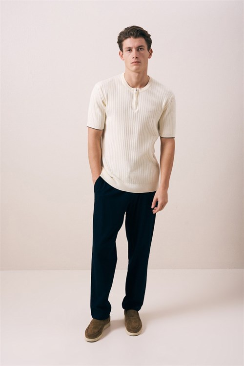 Wholesale Mens Beige Crew-Neck T-Shirt