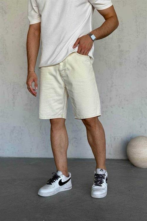 Wholesale Mens Beige Denim Shorts