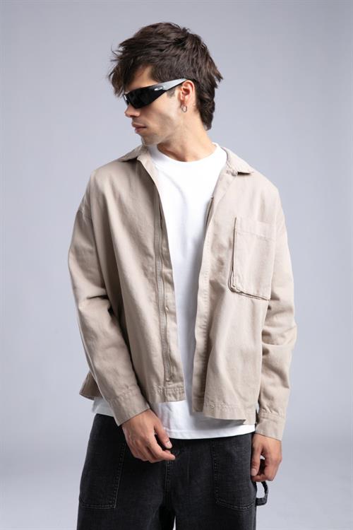 Wholesale Mens Beige Gabardine Jacket