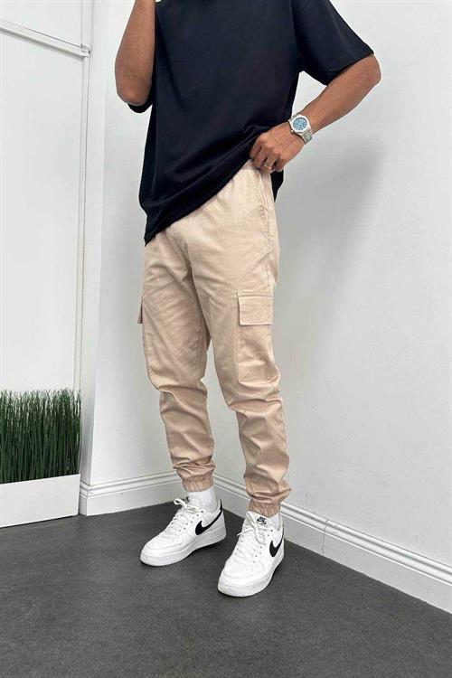 Wholesale Mens Beige Jogger Pants
