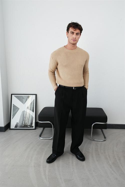 Wholesale Mens Beige Knit Sweater