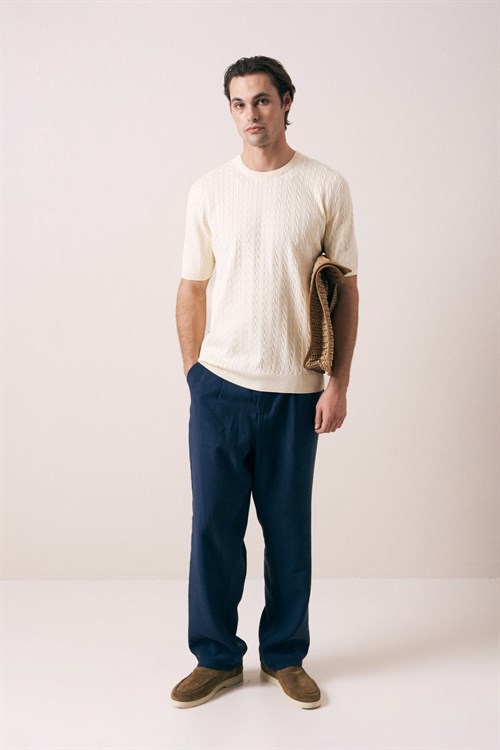 Wholesale Mens Beige Knit T-Shirt