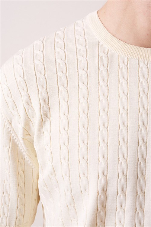 Wholesale Mens Beige Knit T-Shirt