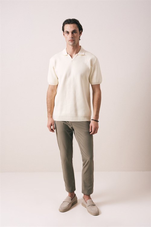 Wholesale Mens Beige Knit T-Shirt