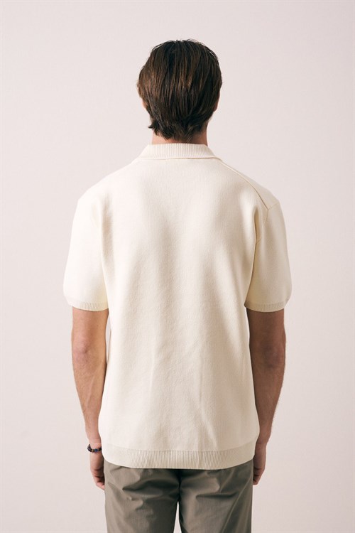 Wholesale Mens Beige Knit T-Shirt
