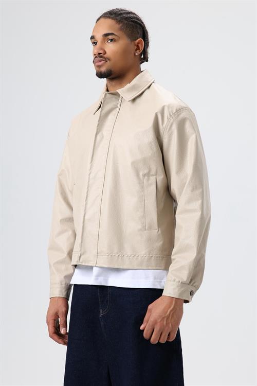 Wholesale Mens Beige Leather Jacket