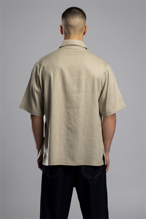 Wholesale Mens Beige Linen Shirt
