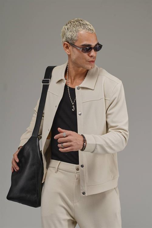 Wholesale Mens Beige Oversize Tracksuit