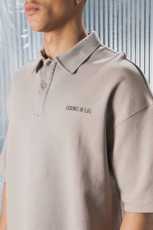 Wholesale Mens Beige Polo T-Shirt 