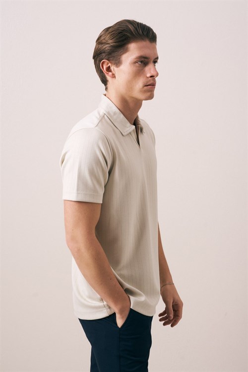 Wholesale Mens Beige Polo T-Shirt