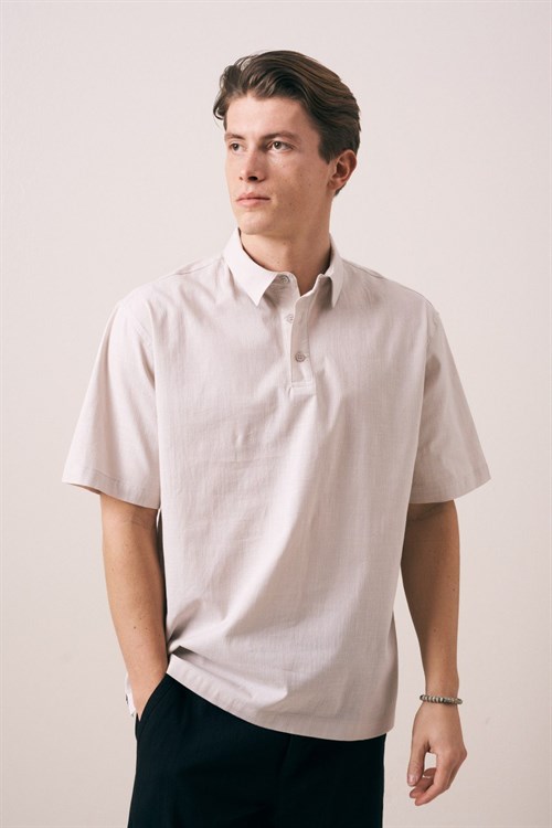 Wholesale Mens Beige  Polo T-Shirt