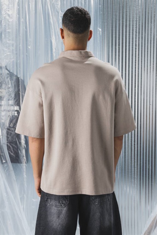 Wholesale Mens Beige Polo T-Shirt 