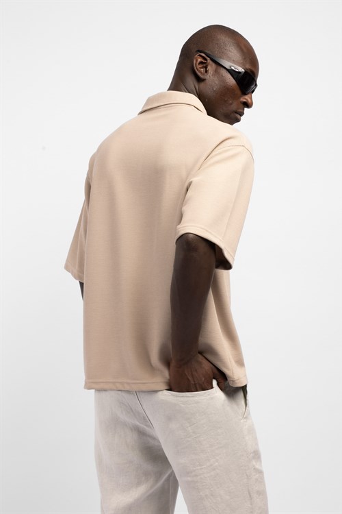 Wholesale Mens Beige Polo T-shirt