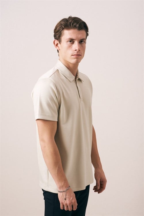 Wholesale Mens Beige Polo T-Shirt